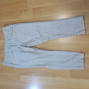 GAP White & Navy Geo Print Trousers